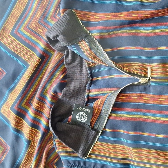 Bobeau Split Side Mock Neck Stripe Tunic Blouse - Picture 9 of 16